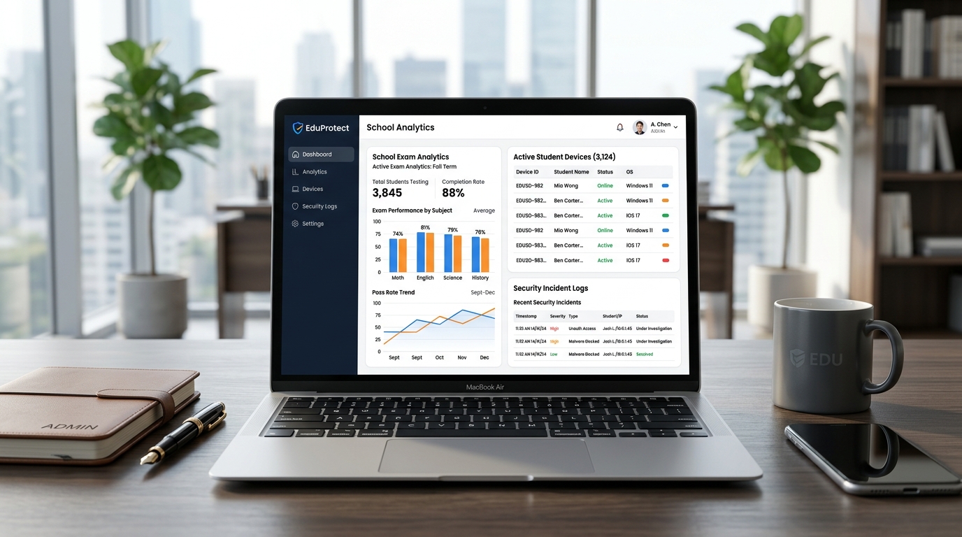 Dashboard Portal Admin Sekolah ExamBro